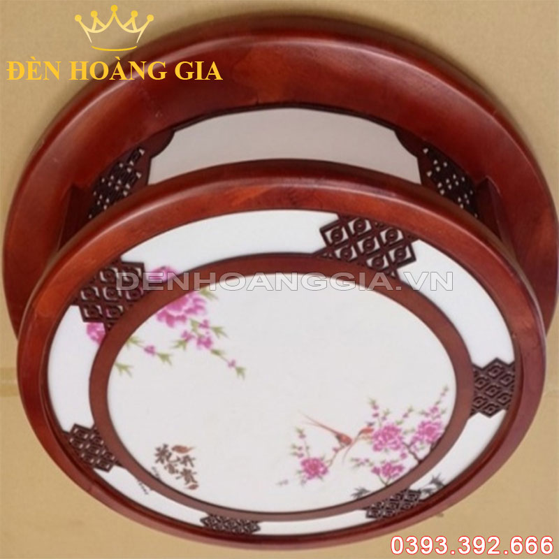 Đèn led mâm ốp trần gỗ Tròn Rolux-DMGMYY001