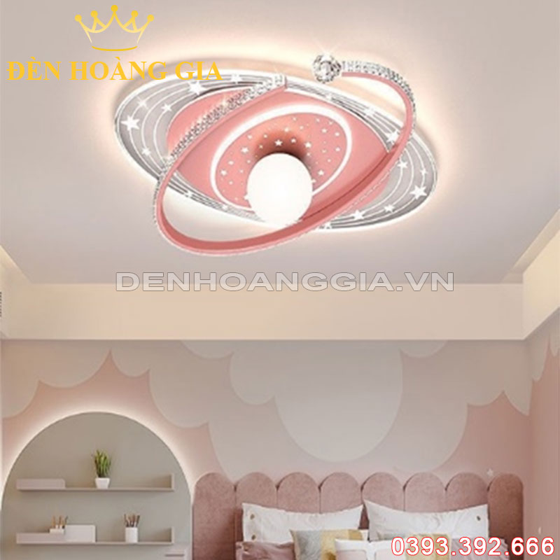 Đèn led mâm ốp trần Hiện đại Galaxy Hồng Rolux-DMOTW2015P