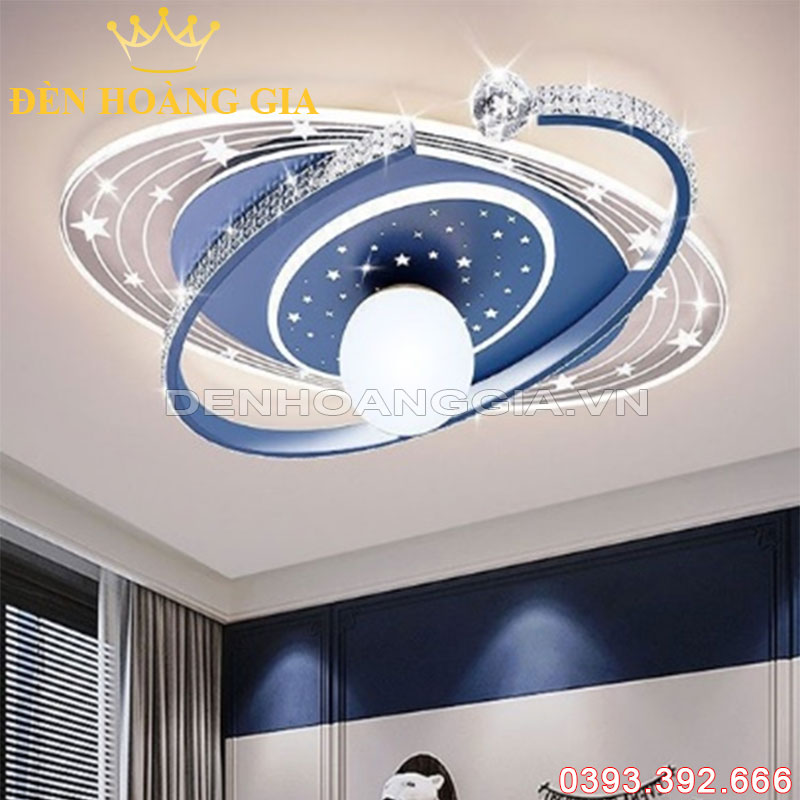 Đèn led mâm ốp trần Hiện đại Galaxy Xanh Rolux-DMOTW2015BL