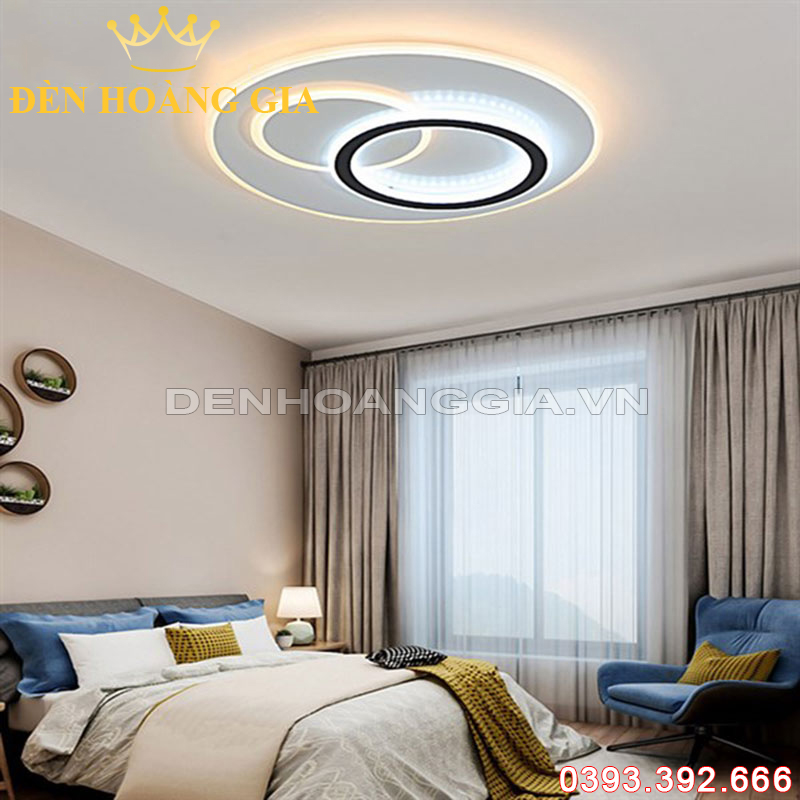 Đèn led mâm ốp trần Tròn Kép hiện đại Rolux-DMOTT830500