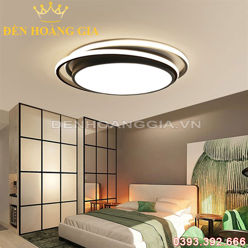 Đèn led mâm ốp trần Tròn Kép Rolux-DMOTTLM977