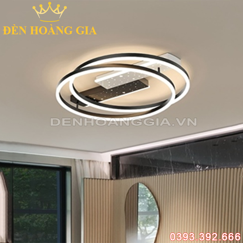 Đèn led mâm ốp trần Tròn Kép Rolux-DMOTTX2500