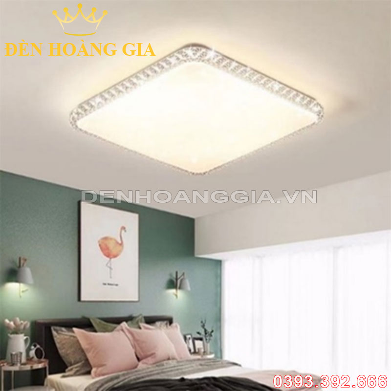 Đèn led mâm ốp trần Vuông hiện đại Rolux-DMOTV011500