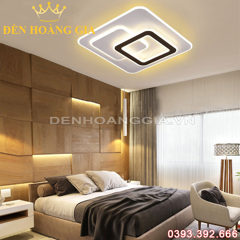 Đèn led mâm ốp trần Vuông Kép hiện đại Rolux-DMOTV830500