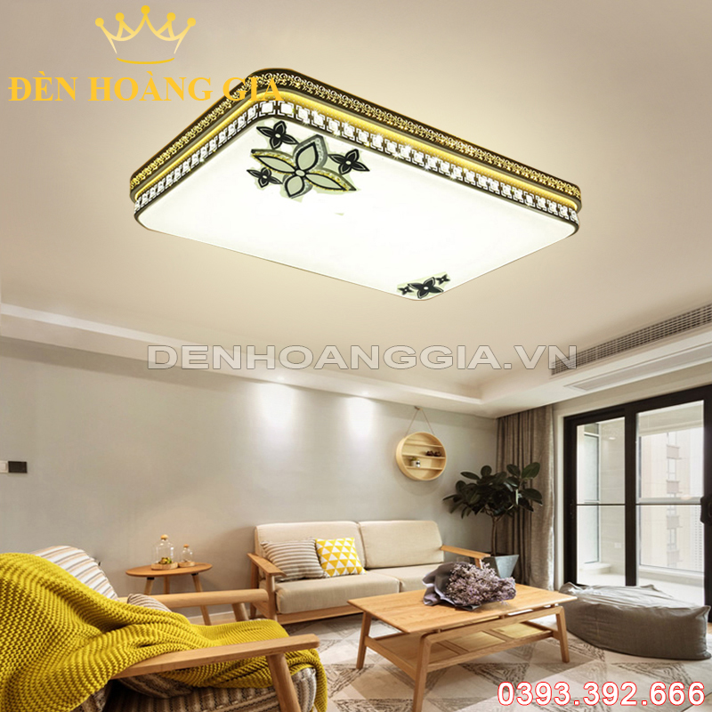 Đèn led mâm Pha lê Chữ nhật Rolux-DMOTB18200