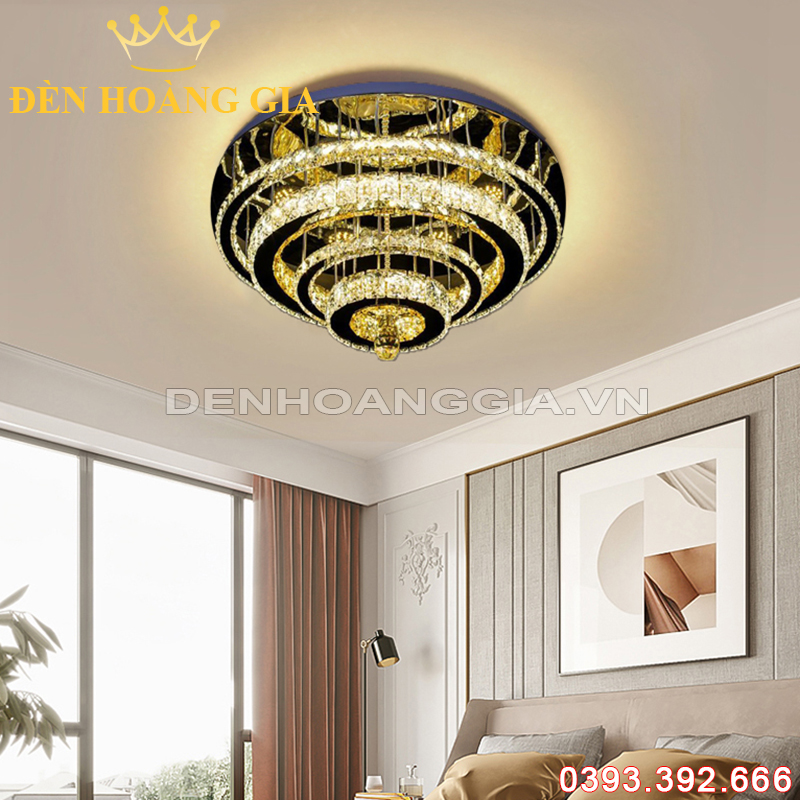 Đèn led mâm pha lê Tròn Rolux-DMPLT129C