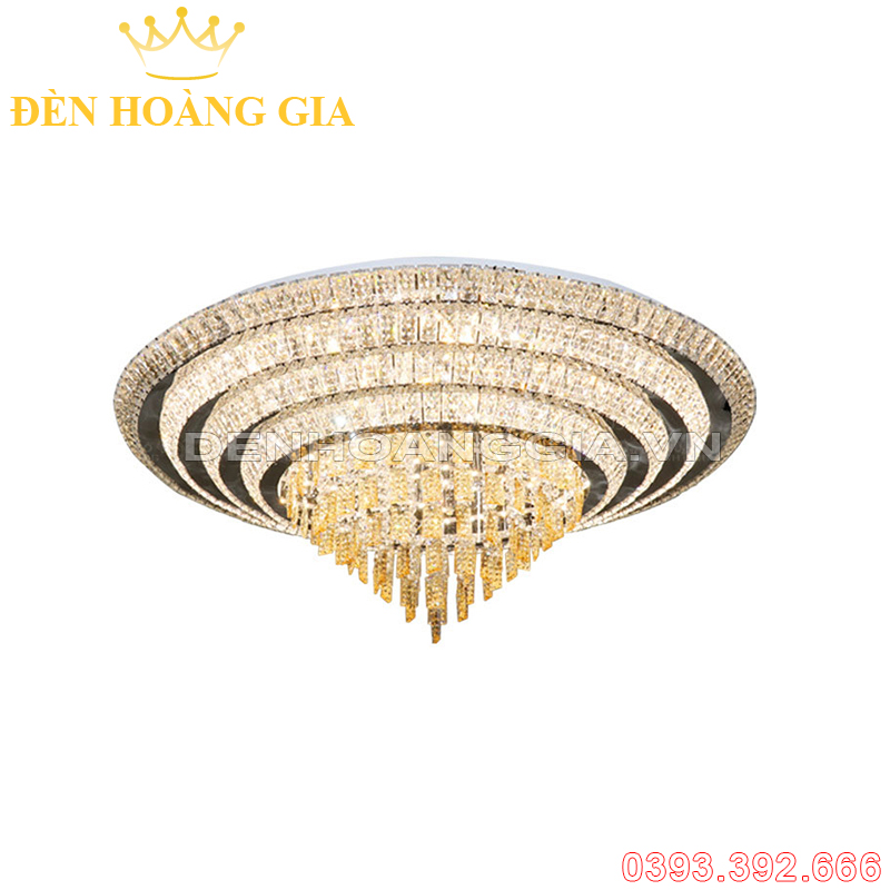 Đèn led mâm pha lê Tròn Rolux-DMPLT528