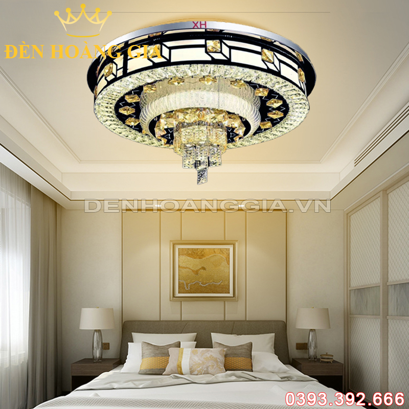 Đèn led mâm pha lê Tròn Rolux-DMPLTA24611