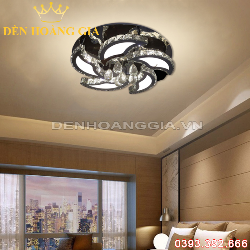Đèn led mâm pha lê Tròn Rolux-DMPLTP146C5