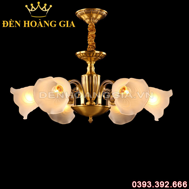 Đèn led thả Đồng 6 tay Rolux-DTDA8042/6