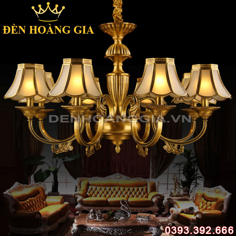 Đèn led thả Đồng 8 tay Rolux-DTDA8041/8
