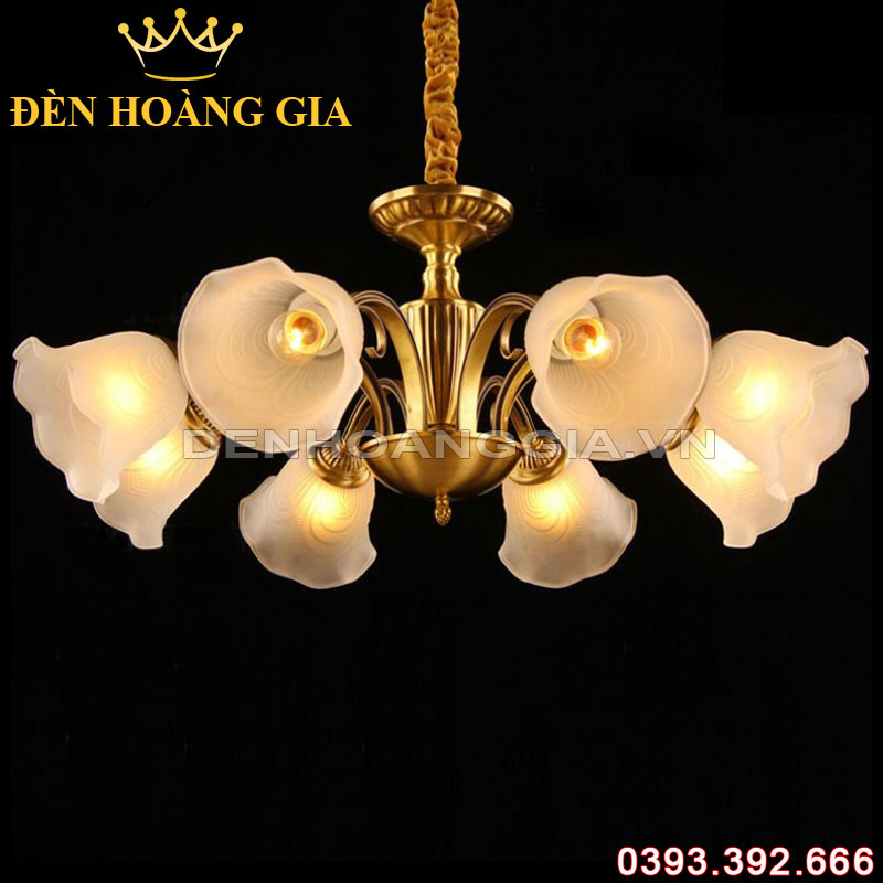 Đèn led thả Đồng 8 tay Rolux-DTDA8042/8