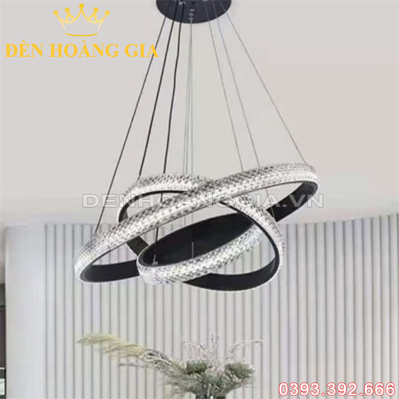 Đèn led thả hiện đại 3 vòng tròn Plastic Rolux-DLT3V04P