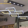 Đèn led thả pha lê 5 hình vuông Rolux-DLT5HVPL01