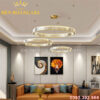 Đèn led thả Pha lê Luxury 3 vòng tròn Rolux-DLTPL3VTLux04
