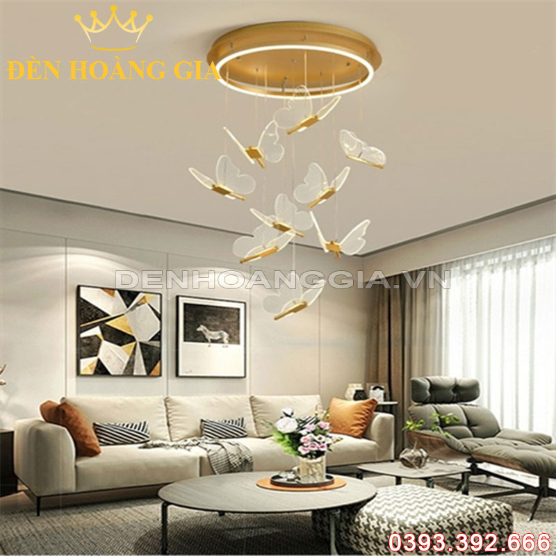 Đèn led thả thông tầng Hồ Điệp 9C Rolux-DLTHD9C02