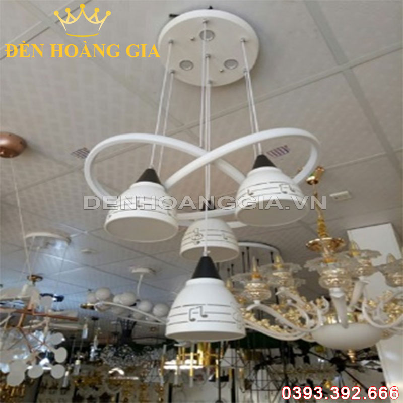 Đèn led thả trang trí 4 bóng Nốt nhạc Rolux-DLT4B8545