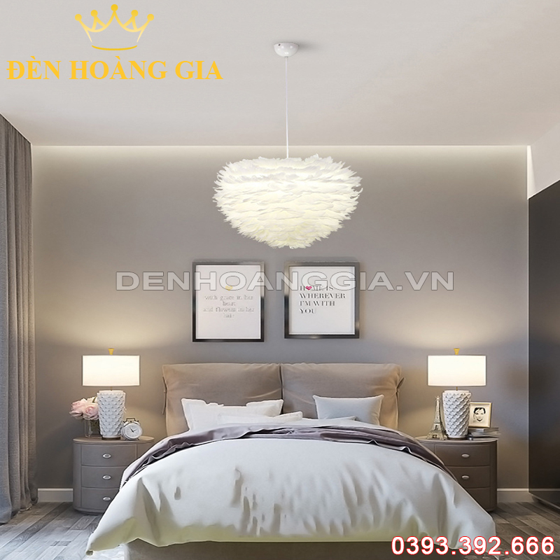 Đèn led thả trang trí decor Lông vũ Rolux-DLTLV01