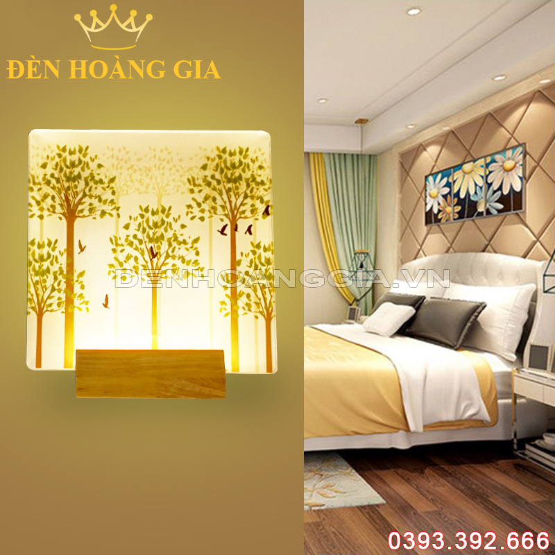 Đèn Led tường hiện đại Decor trang trí hình 3D cây Xanh Rolux-DTHD3DCX001