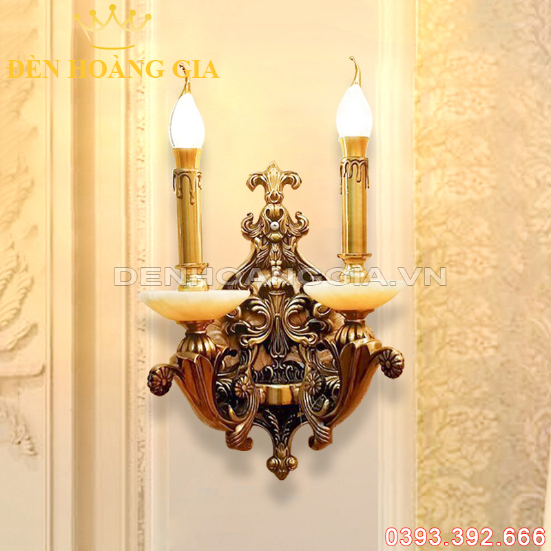 Đèn Led tường nến Đồng đôi Rolux-DTND2D9203