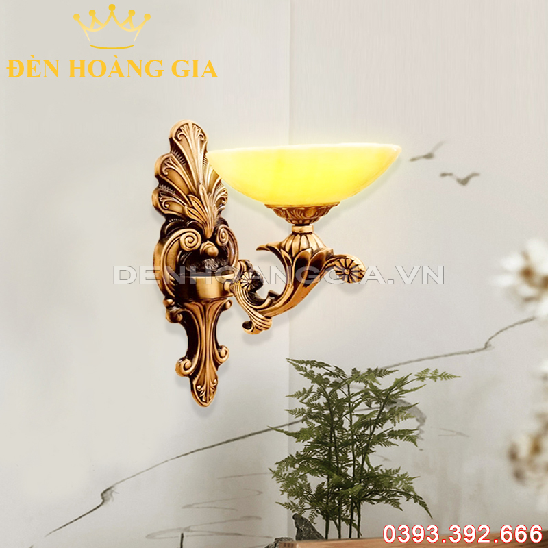 Đèn Led tường nến đồng đơn Hoa Mai Rolux-DTND1D9126
