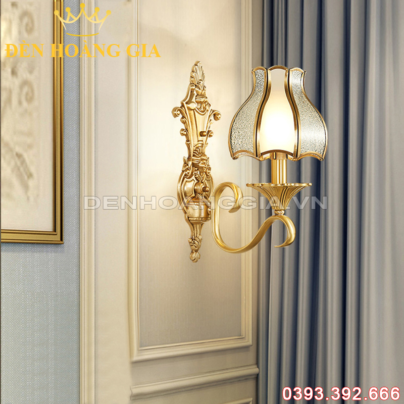 Đèn Led tường nến đồng Nữ thần đơn Rolux-DTND1B6010