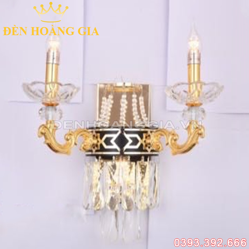 Đèn Led tường Pha lê 2 ngọn nến Rolux-DTPL89108