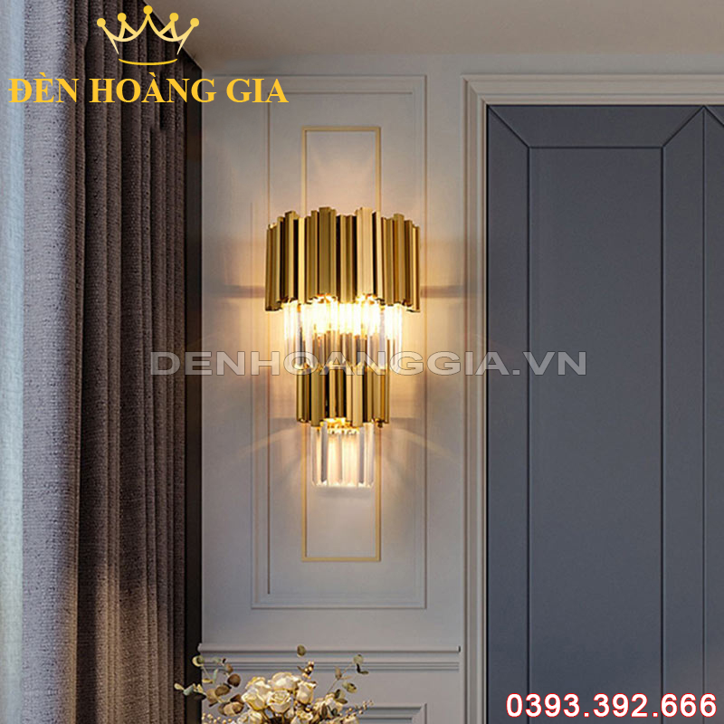 Đèn Led tường Pha lê hiện đại Gold Rolux-DTPL2TB17G