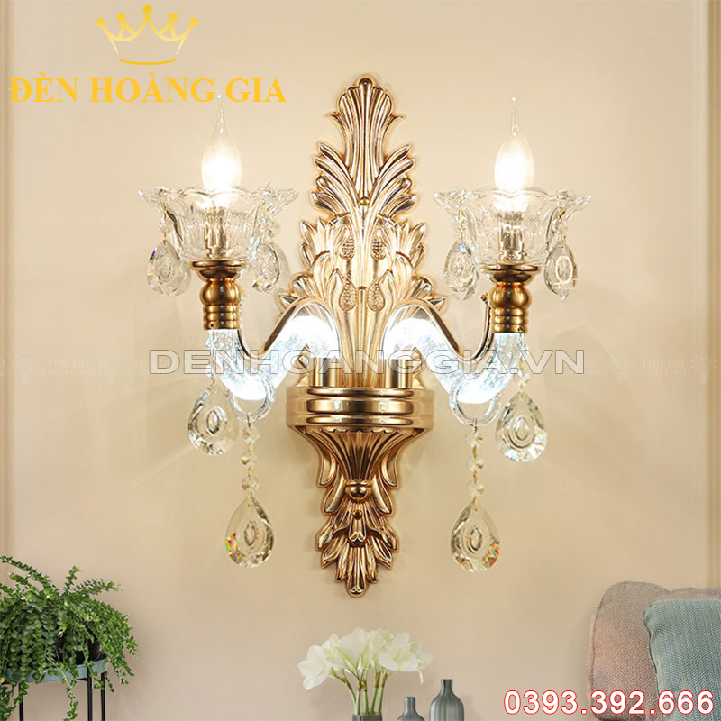 Đèn Led tường Pha lê trang trí 2 ngọn nến Rolux-DTPL2N8050