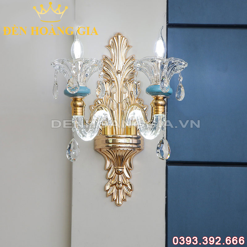 Đèn Led tường Pha lê trang trí 2 ngọn nến Rolux-DTPL2N8271