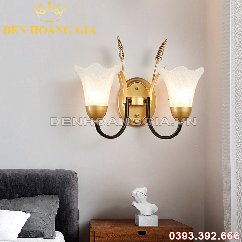 Đèn tường hợp kim Hoa Lily đôi Rolux-DTHKHL2B88095