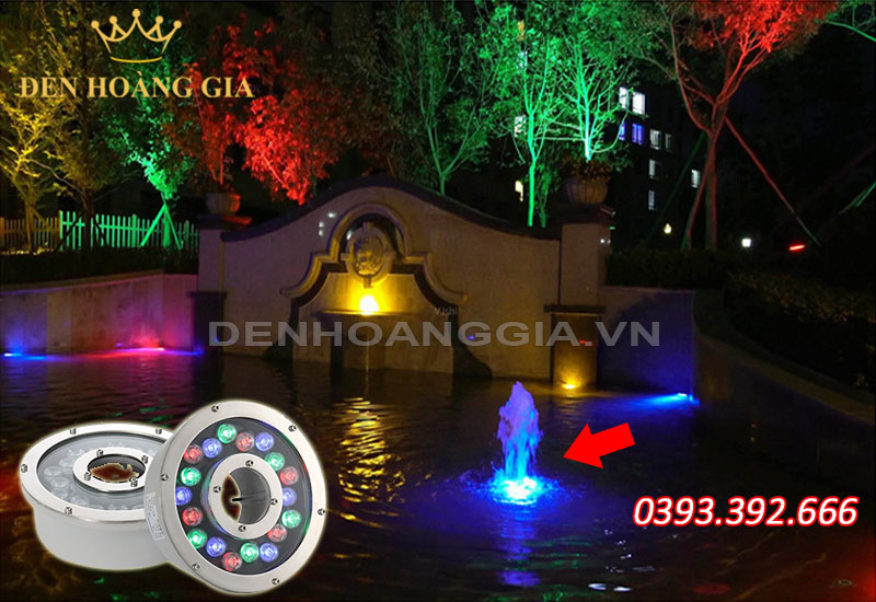 Ứng dụng lắp đèn led âm nước bánh xe cho hồ cá