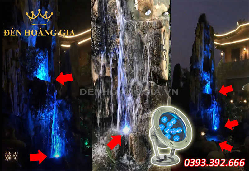 Vị trí lắp đèn chiếu sáng thác nước