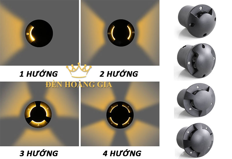 Đèn led âm đất chiếu hắt nhiều hướng