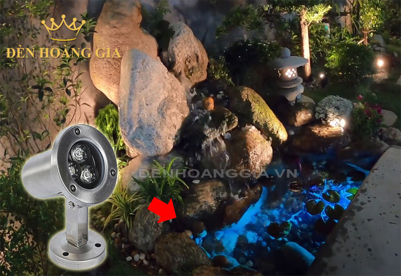 Đèn led âm nước xanh dương 3w