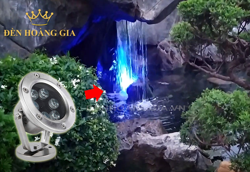 Đèn led âm nước xanh dương 6w