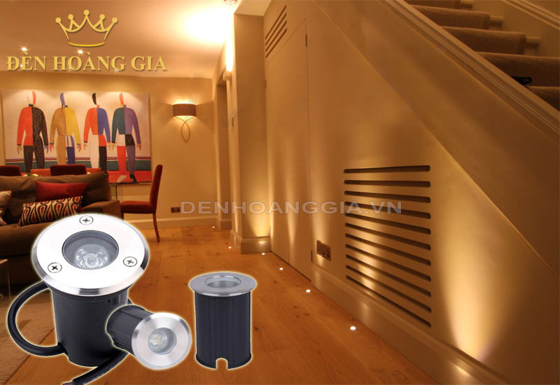 Ứng dụng lắp đèn led âm sàn gỗ trong nhà