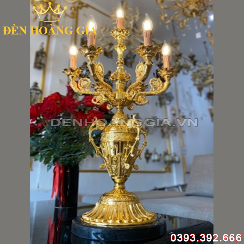 Đèn led bàn Đồng Rolux-DBDVT18073 7 Tay