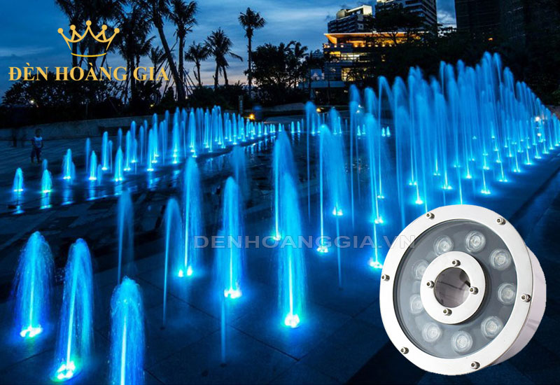 Đèn led âm nước màu xanh dương 9w