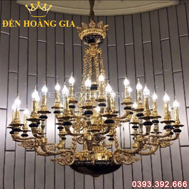 Đèn led chùm cổ điển Rolux-DCHK5751 32 Tay Chao đèn Xanh