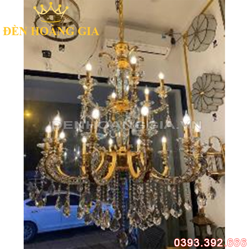 Đèn led chùm Đồng Châu Âu Rolux-DCDCAVT16888 18 Tay