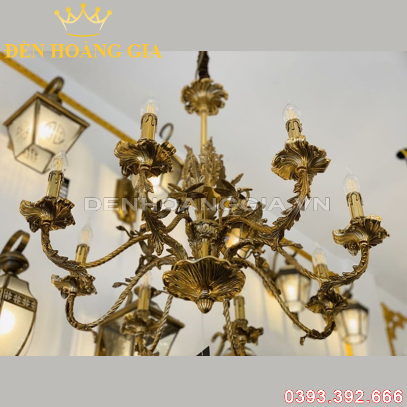 Đèn led chùm Đồng Châu Âu Rolux-DCDCAVT18004 8 Tay