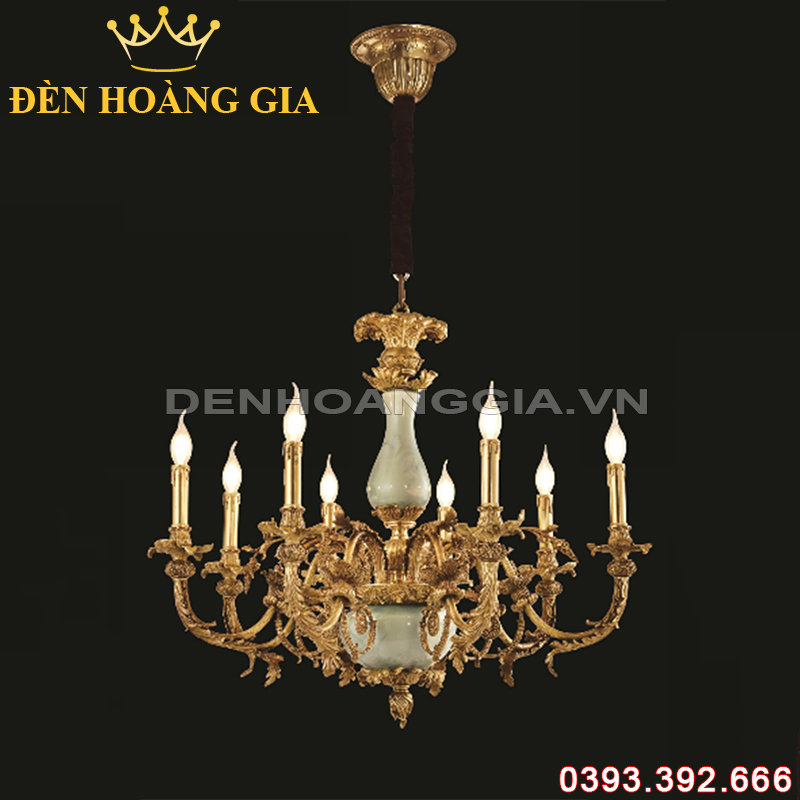 Đèn led chùm Đồng Châu Âu Rolux-DCDCAVT18007 8 Tay