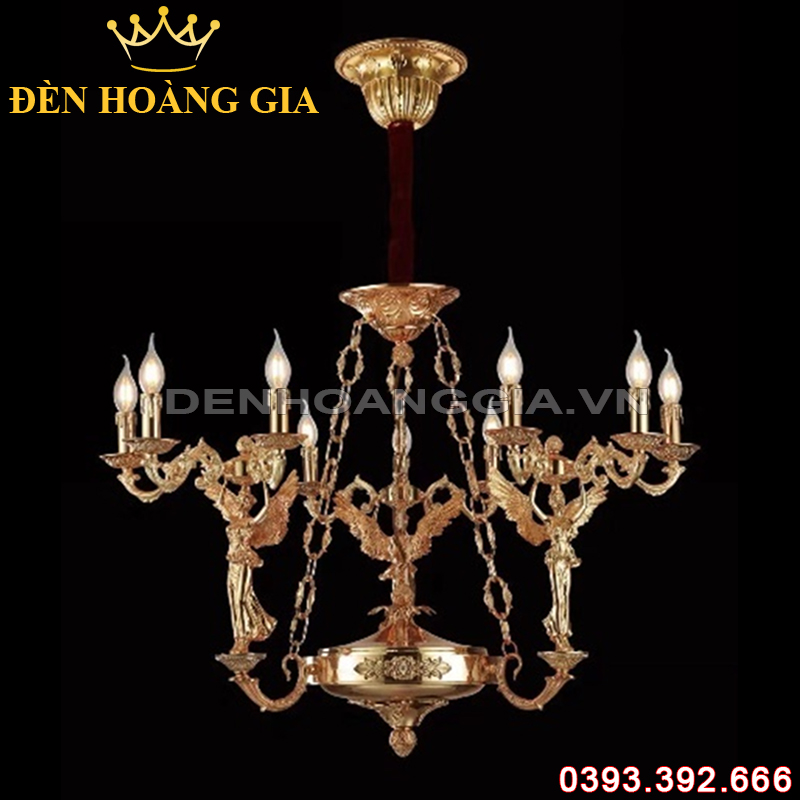 Đèn led chùm Đồng Châu Âu Rolux-DCDCAVT18009 9 Tay