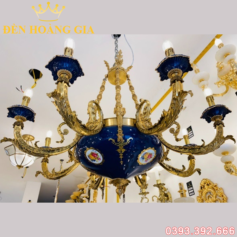 Đèn led chùm Đồng Châu Âu Rolux-DCDCAVT18010 8 Tay