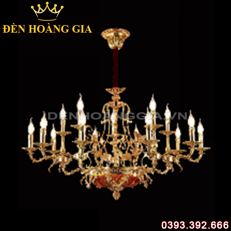 Đèn led chùm Đồng Châu Âu Rolux-DCDCAVT18013 15 Tay