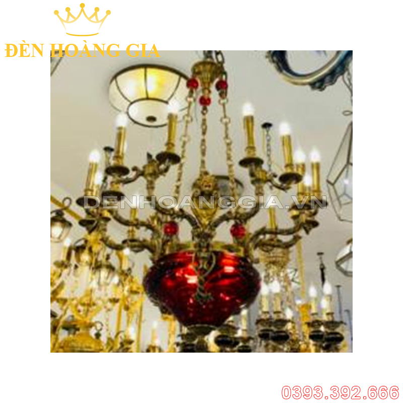 Đèn led chùm Đồng Châu Âu Rolux-DCDCAVT18014 15 Tay