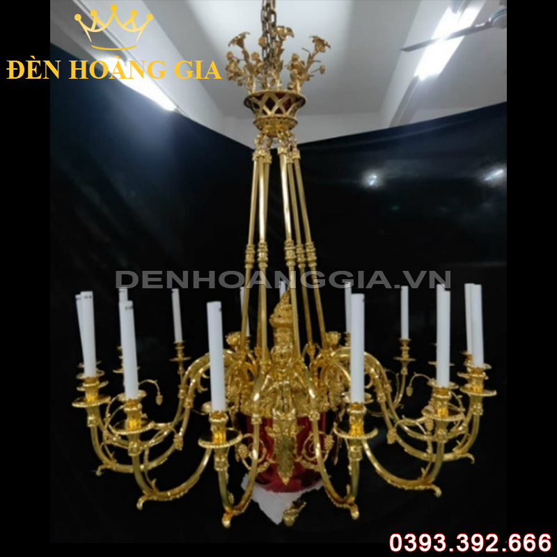 Đèn led chùm Đồng Châu Âu Rolux-DCDCAVT18029 15 Tay