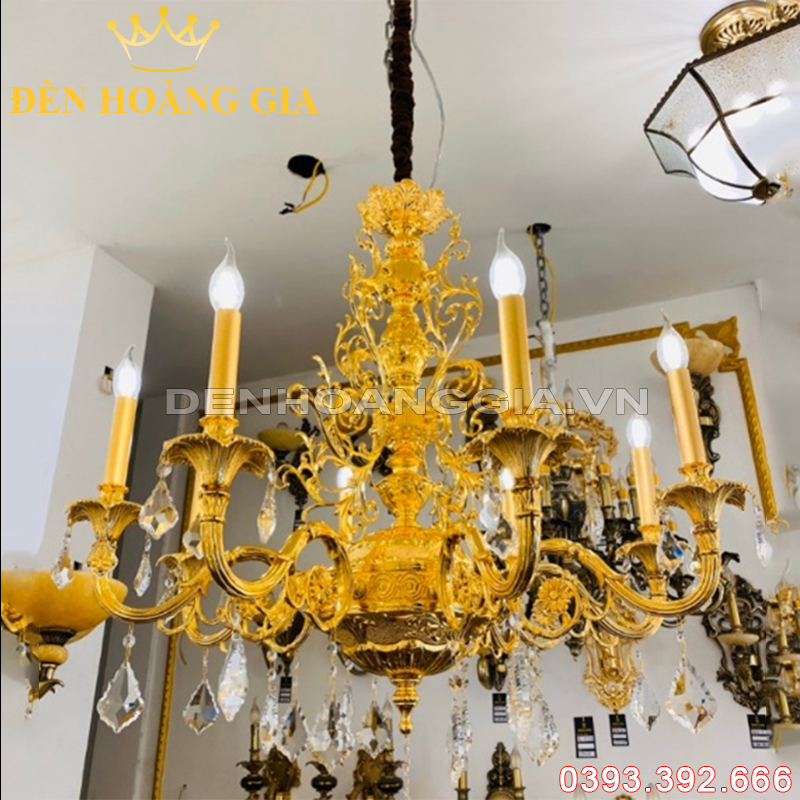 Đèn led chùm Đồng Châu Âu Rolux-DCDCAVT18032 8 Tay