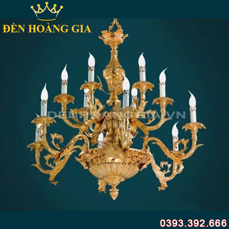 Đèn led chùm Đồng Châu Âu Rolux-DCDCAVT18052 12 Tay